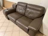 Natuzzi Leather Power Recline Loveseat - Grey - Image 3