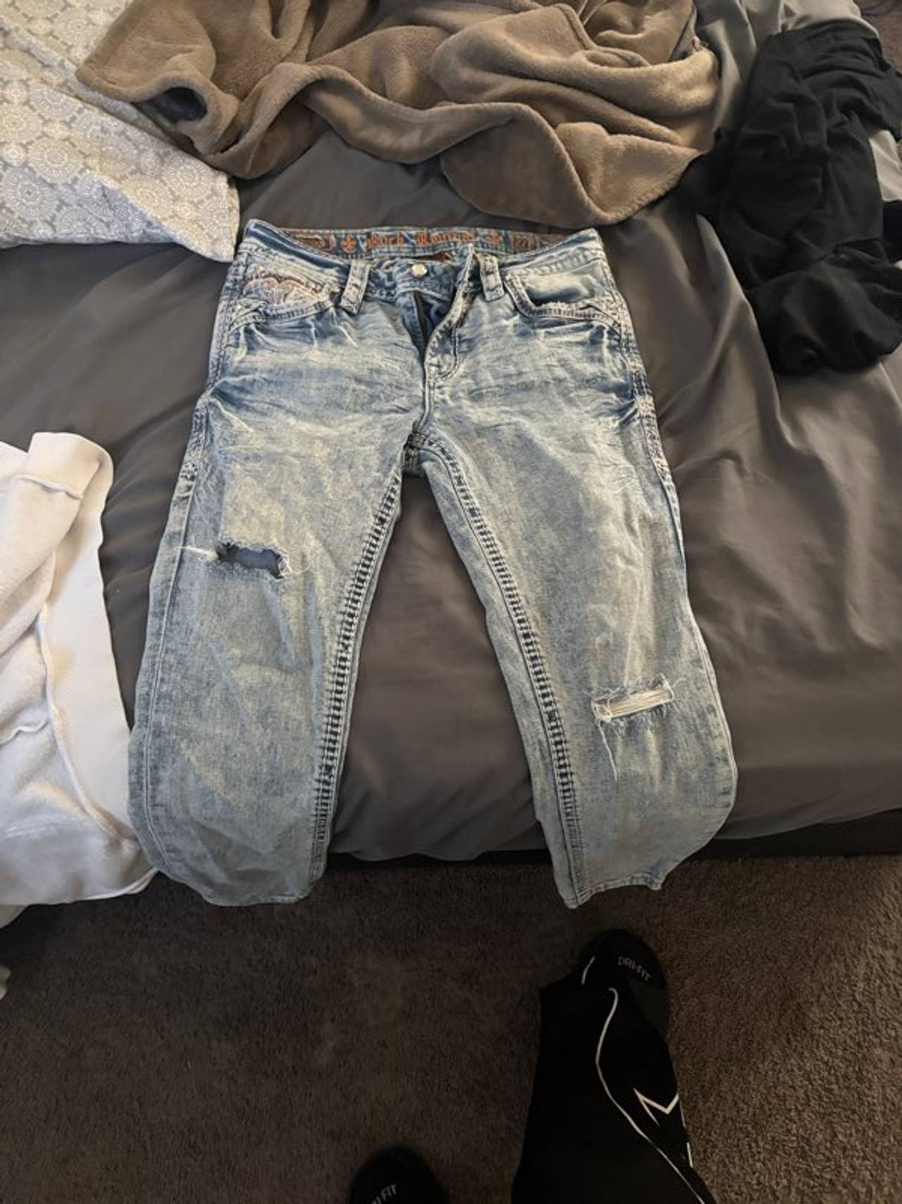 Distressed Light Wash Jeans