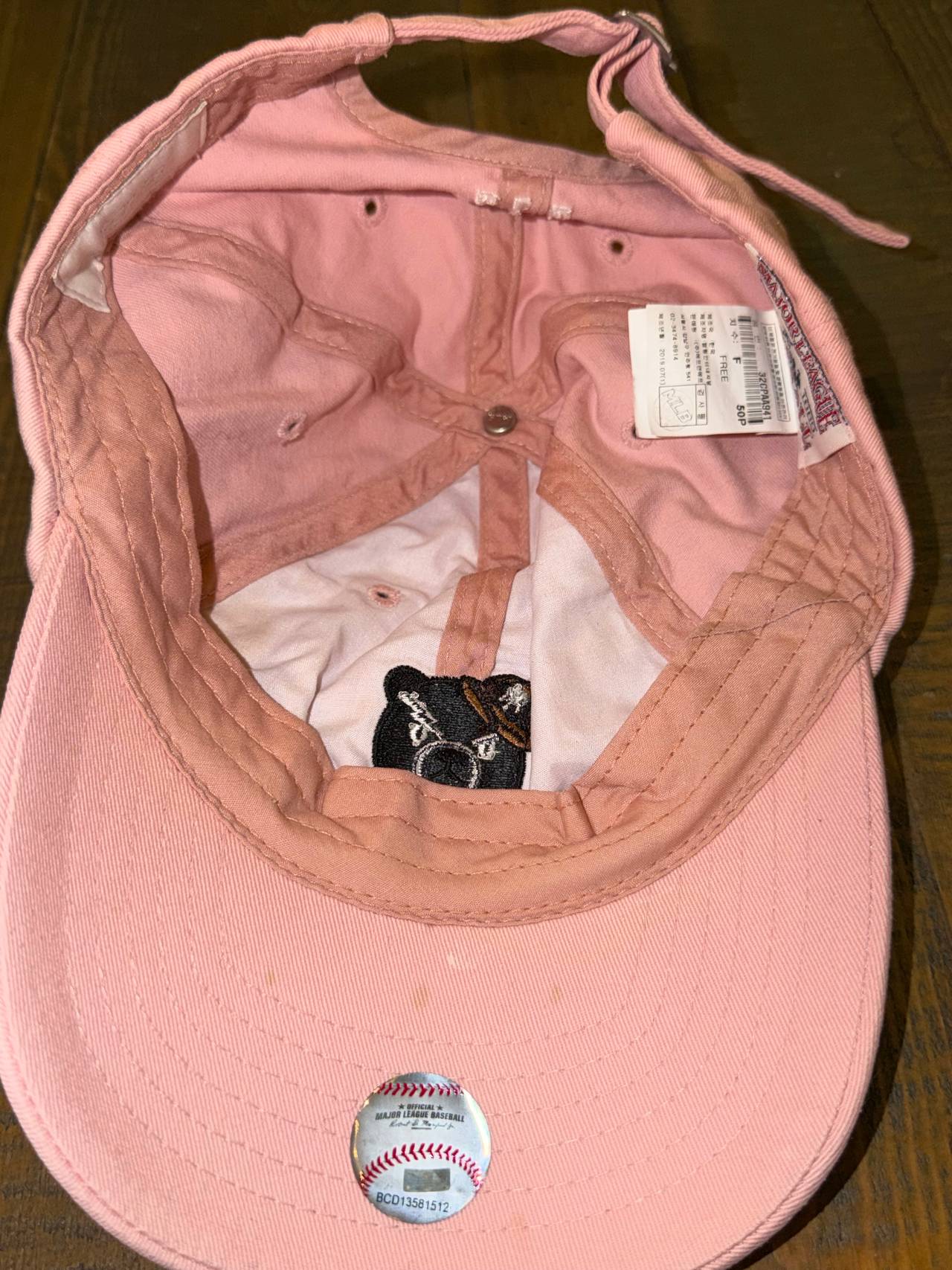 New York Yankees Teddy Bear Pink MLB Baseball Hat Cap Women’s One Size 