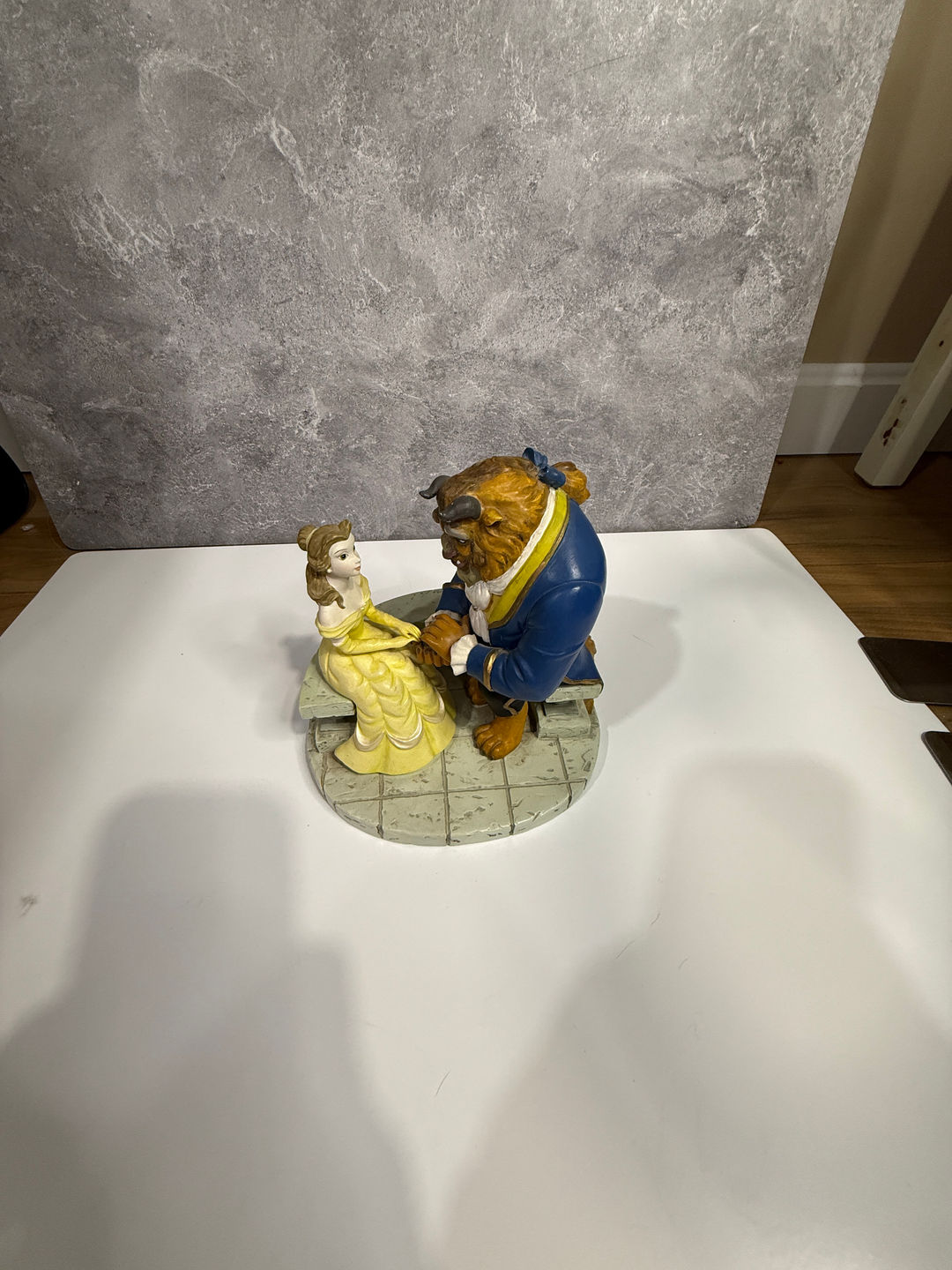 Disney Beauty and the Beast Belle and Beast on Bench Figurine