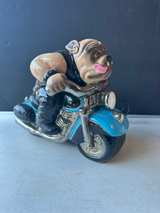 Clay Art Ruff Rider Collectible Vintage Cookie Jar Bulldog Motorcycle 2001 Rare - Image 1