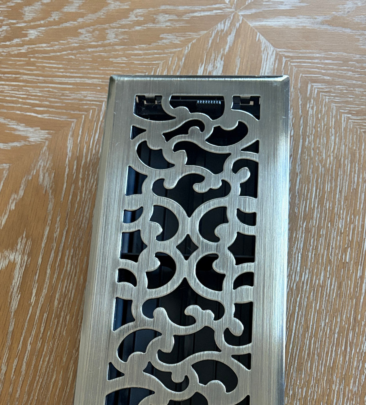 Decor Grates Victorian Floor Register Brushed Nickel