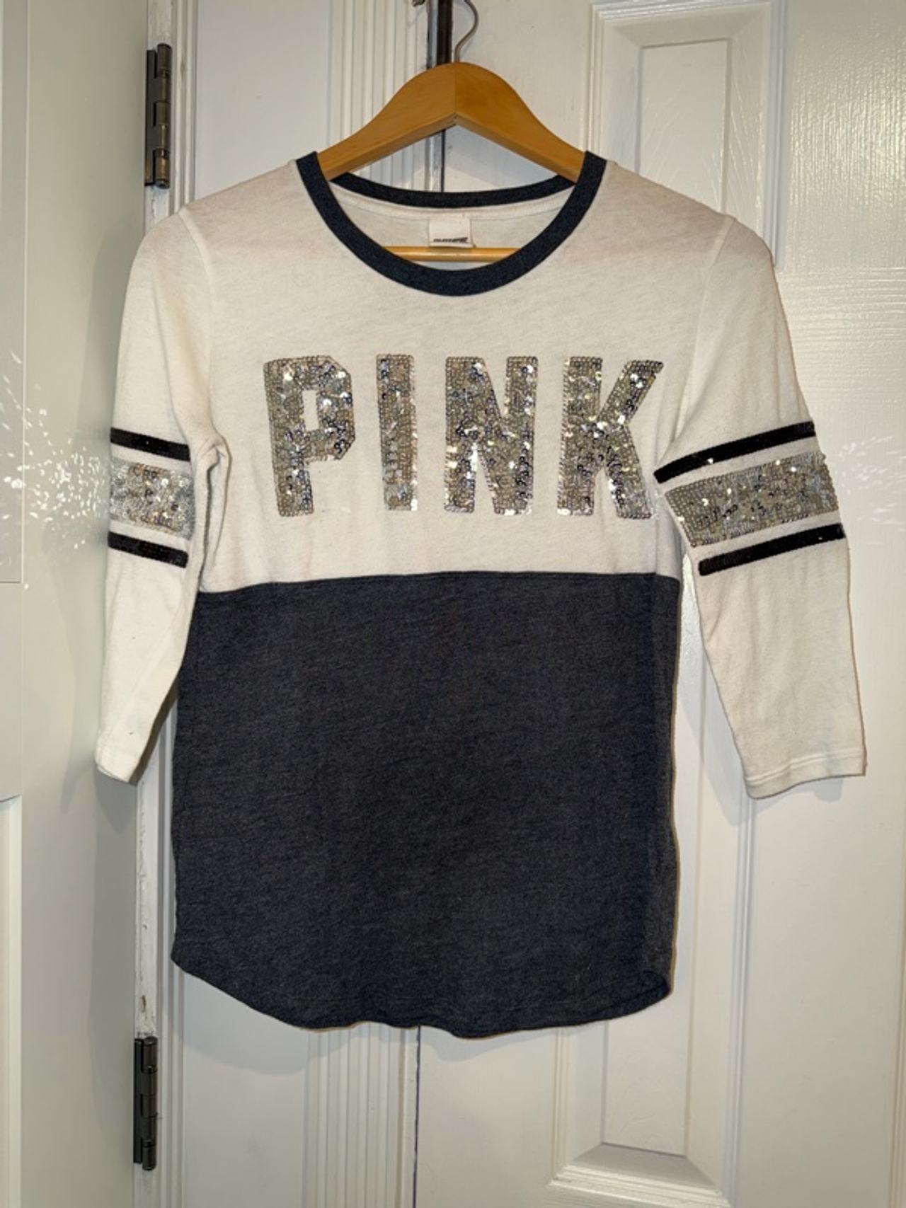 Victoria's Secret Pink Long Sleeve Top X-Small T-shirt Tee Y2K Vintage 