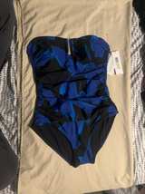 DKNY Bandeau Ruched One-Piece Swimsuit - Image 1