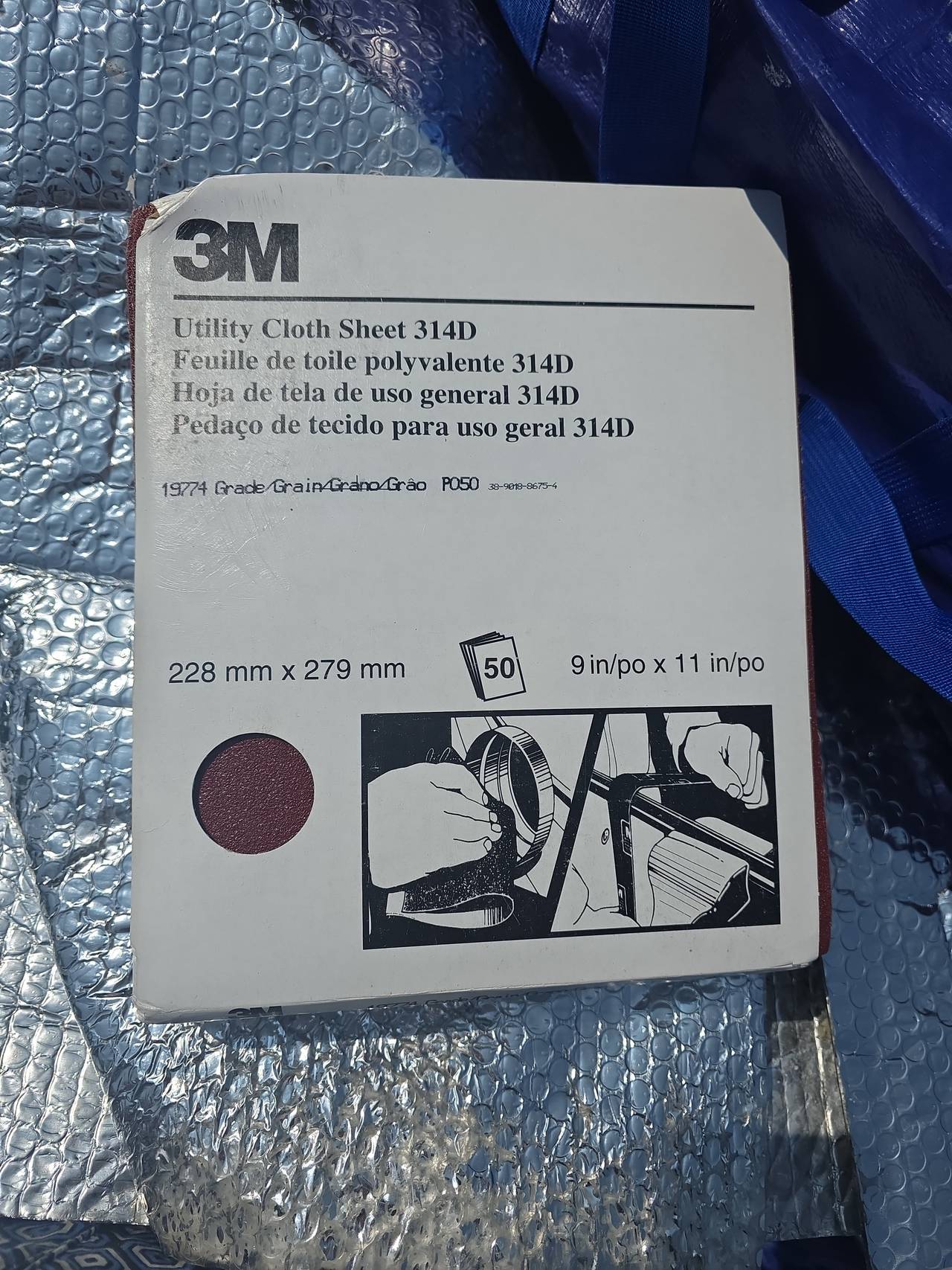 3M Utility Cloth Sheet 314D, P050 Grit