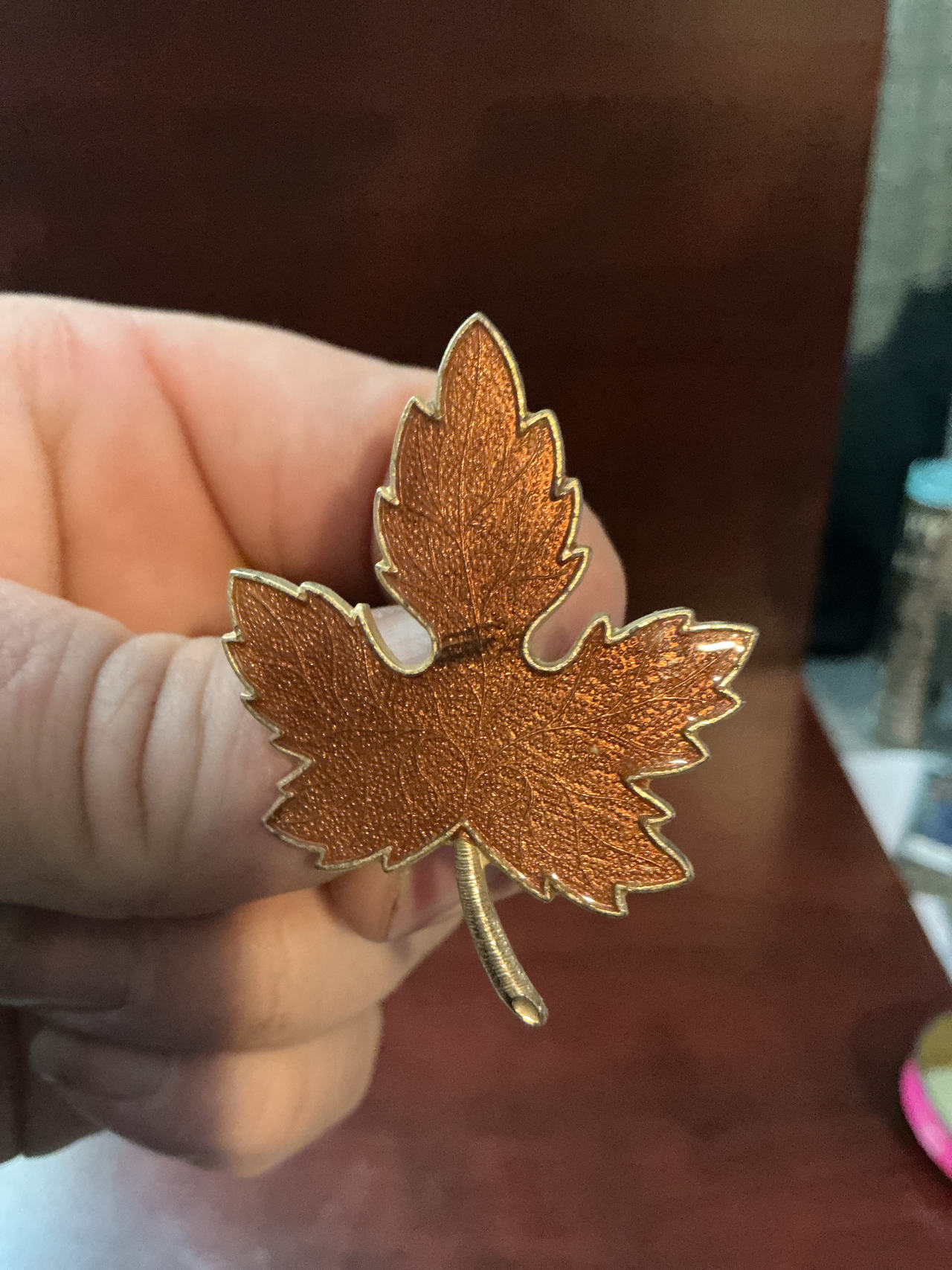 Sarah Coventry Vintage Enamel Maple Leaf Brooch
