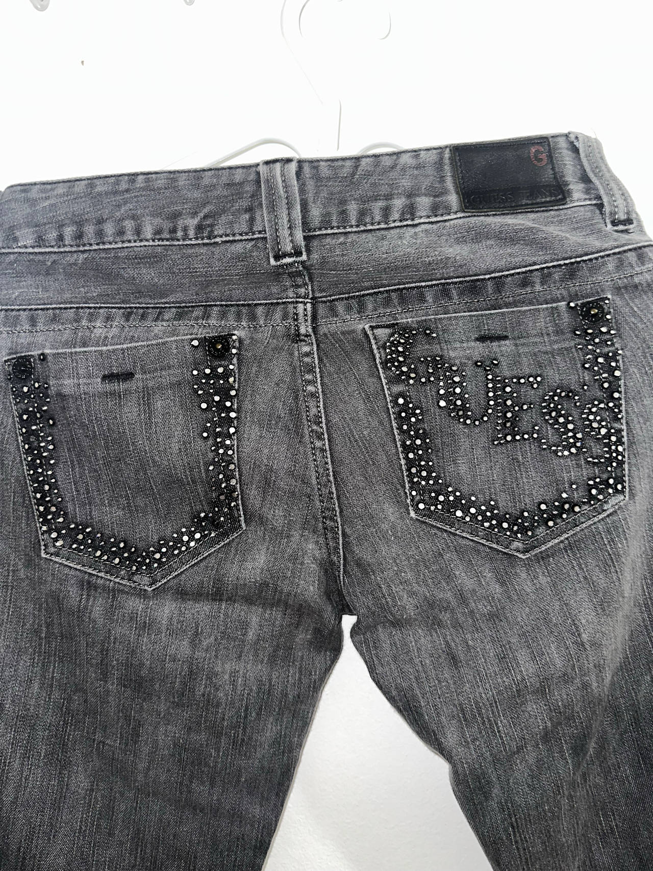 Guess Grey Rhinestone Embellished Jeans