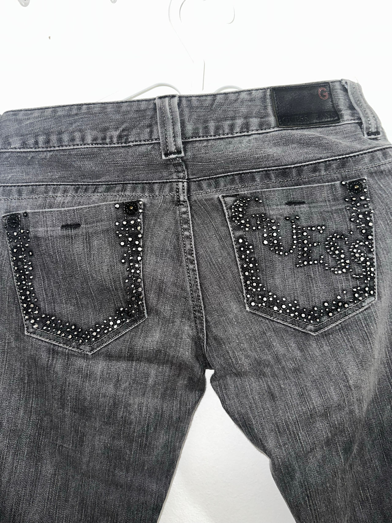 Guess Grey Rhinestone Embellished Jeans