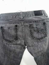 Guess Grey Rhinestone Embellished Jeans - Image 1