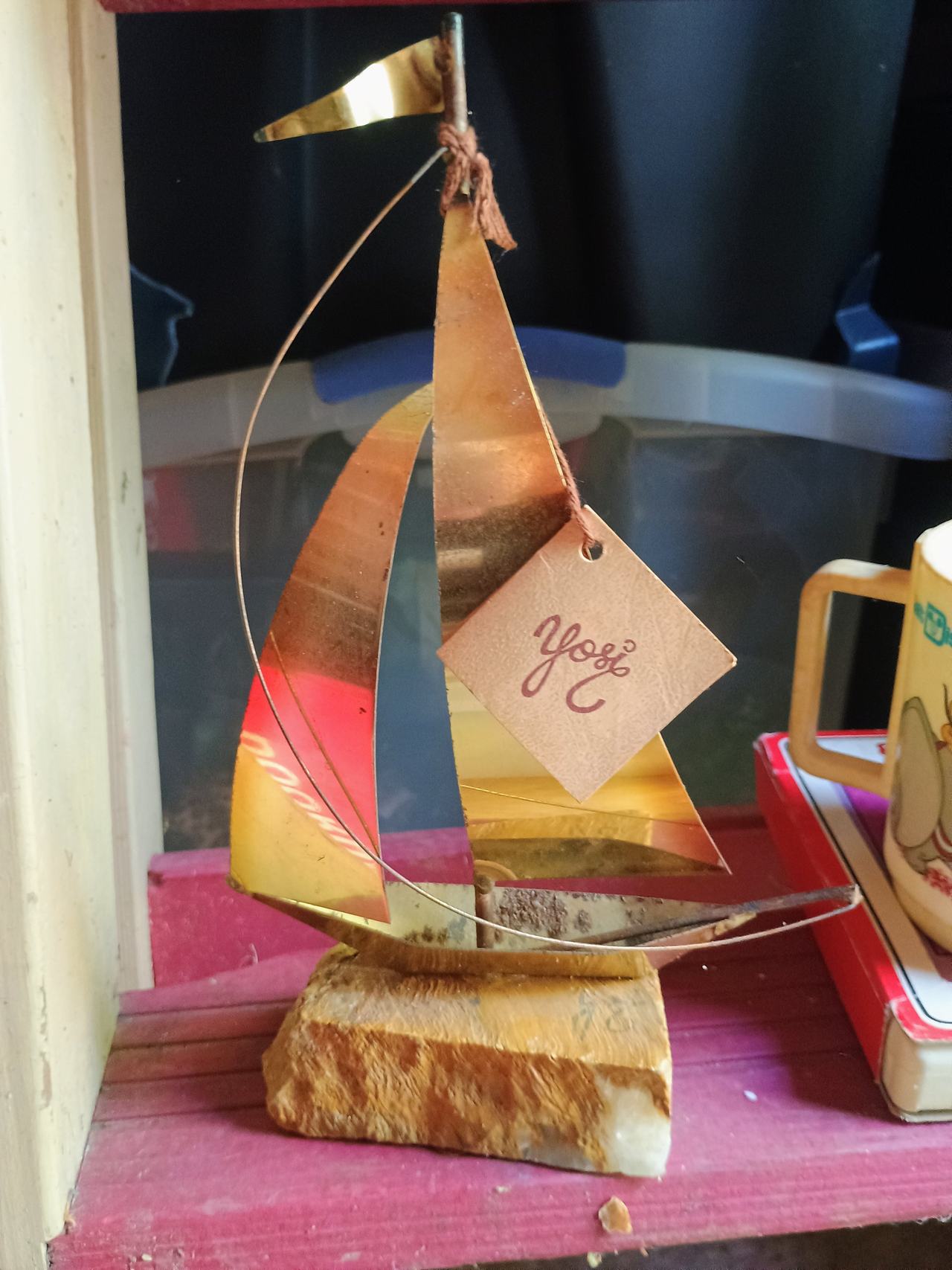 Yosi Brass Sailboat Sculpture