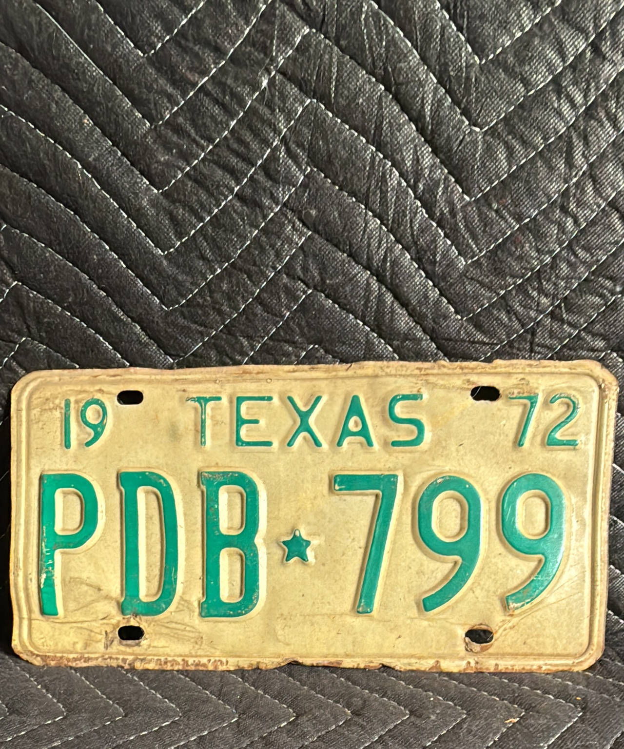 1972 Texas License Plate PDB-799
