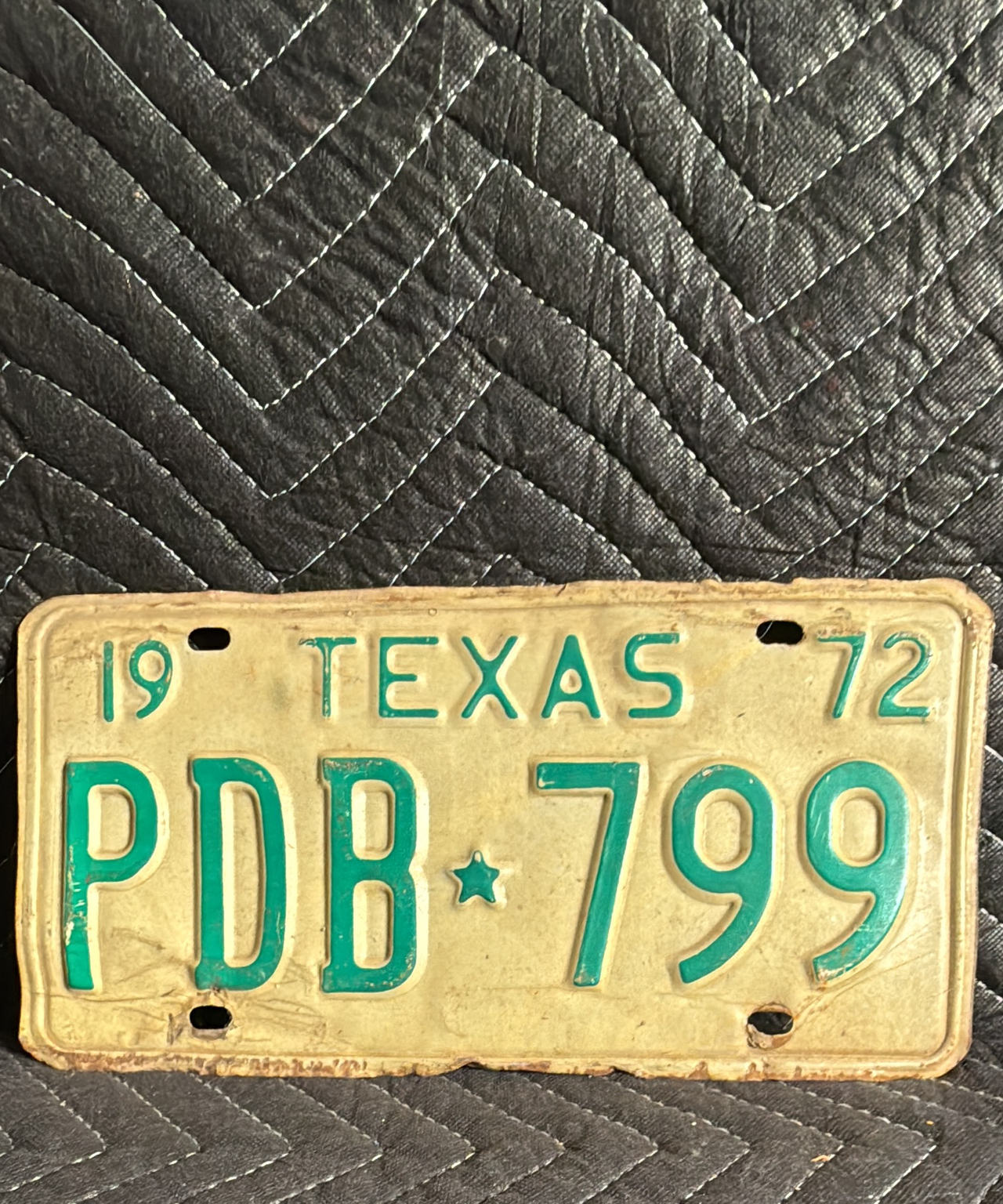 1972 Texas License Plate PDB-799
