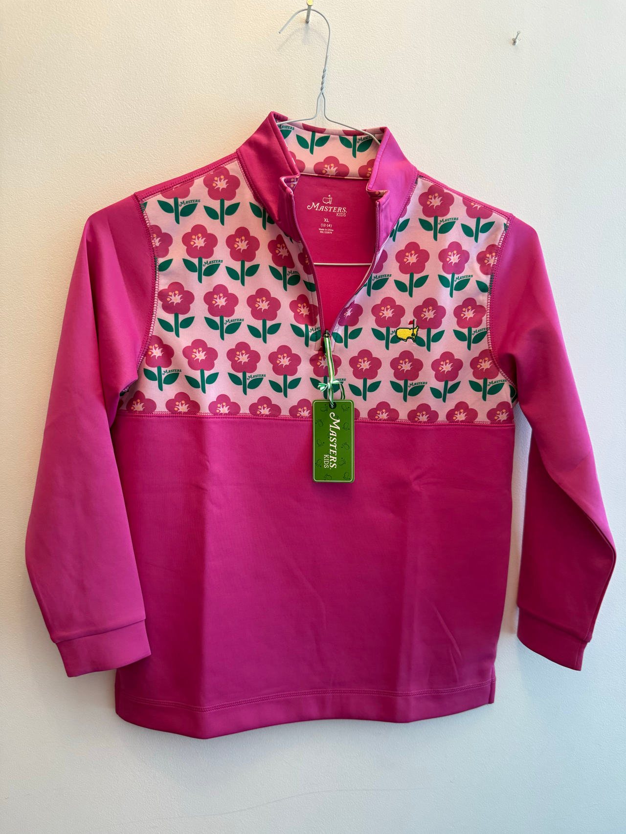 Masters Kids Girls XL Floral Quarter-Zip Pullover