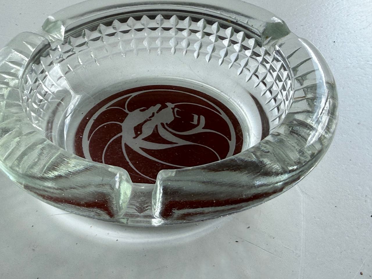 Vintage MGM Diamond Cut Glass Ashtray