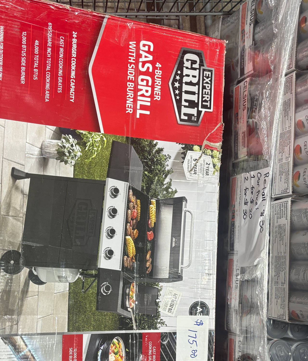 Expert Grill 4-Burner Gas Grill with Side Burner