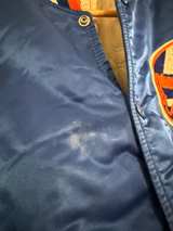 Starter New York Islanders Satin Bomber Jacket Blue Large - Image 4