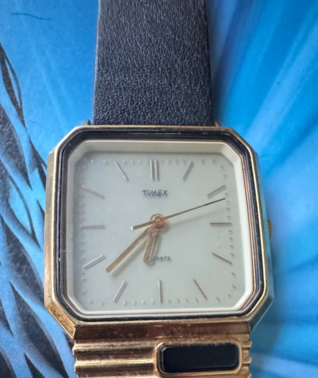 Vintage Timex Square Gold Tone Quartz Watch