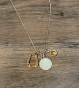 Stella & Dot Horseshoe and Initial C Charm Necklace - Image 1