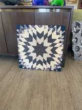 Lone Star Quilt Framed Cream  Navy Pink - Image 2