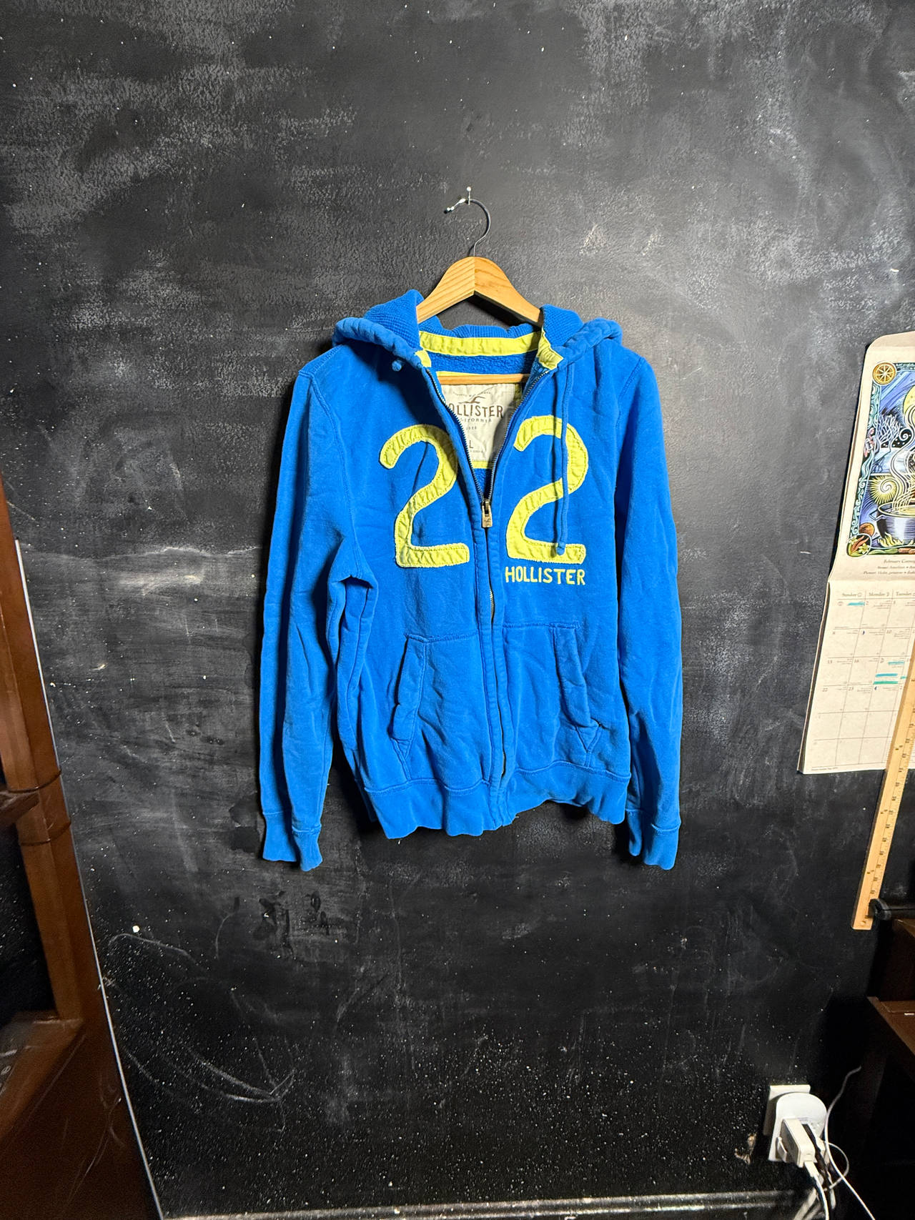 Hollister Blue Graphic Zip-Up Hoodie 22