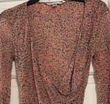 Diane von Furstenberg Pink Leopard Silk Jersey Wrap Top - Image 4