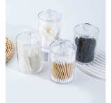 4 Pack Qtip Holder,Canister Apothecary Jar Set, Bathroom Jars with Lids Set - Image 4