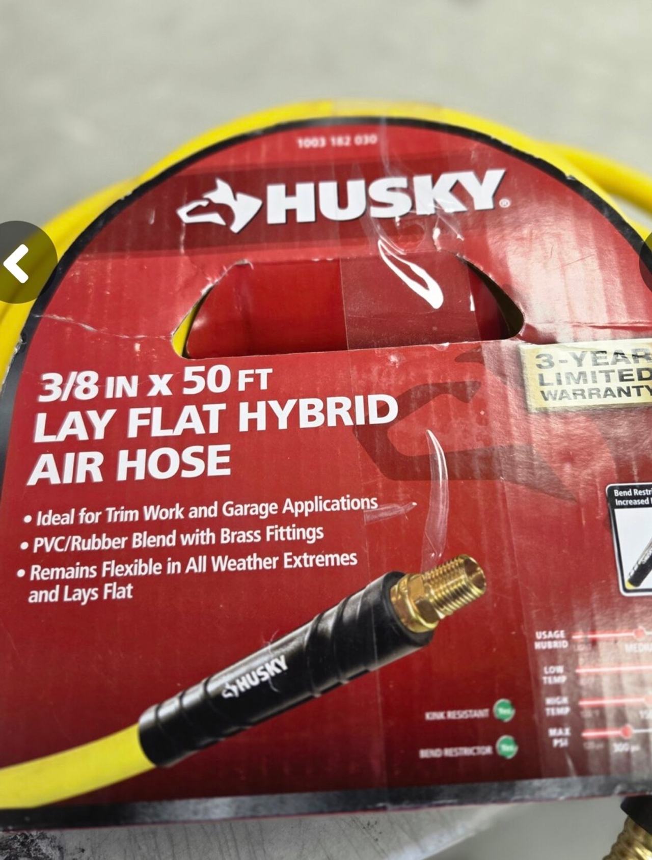 Husky 3/8 in. x 50 ft. Lay Flat Hybrid Air Hose