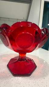 L.E. Smith Moon and Star Ruby Red Compote Dish - Image 3