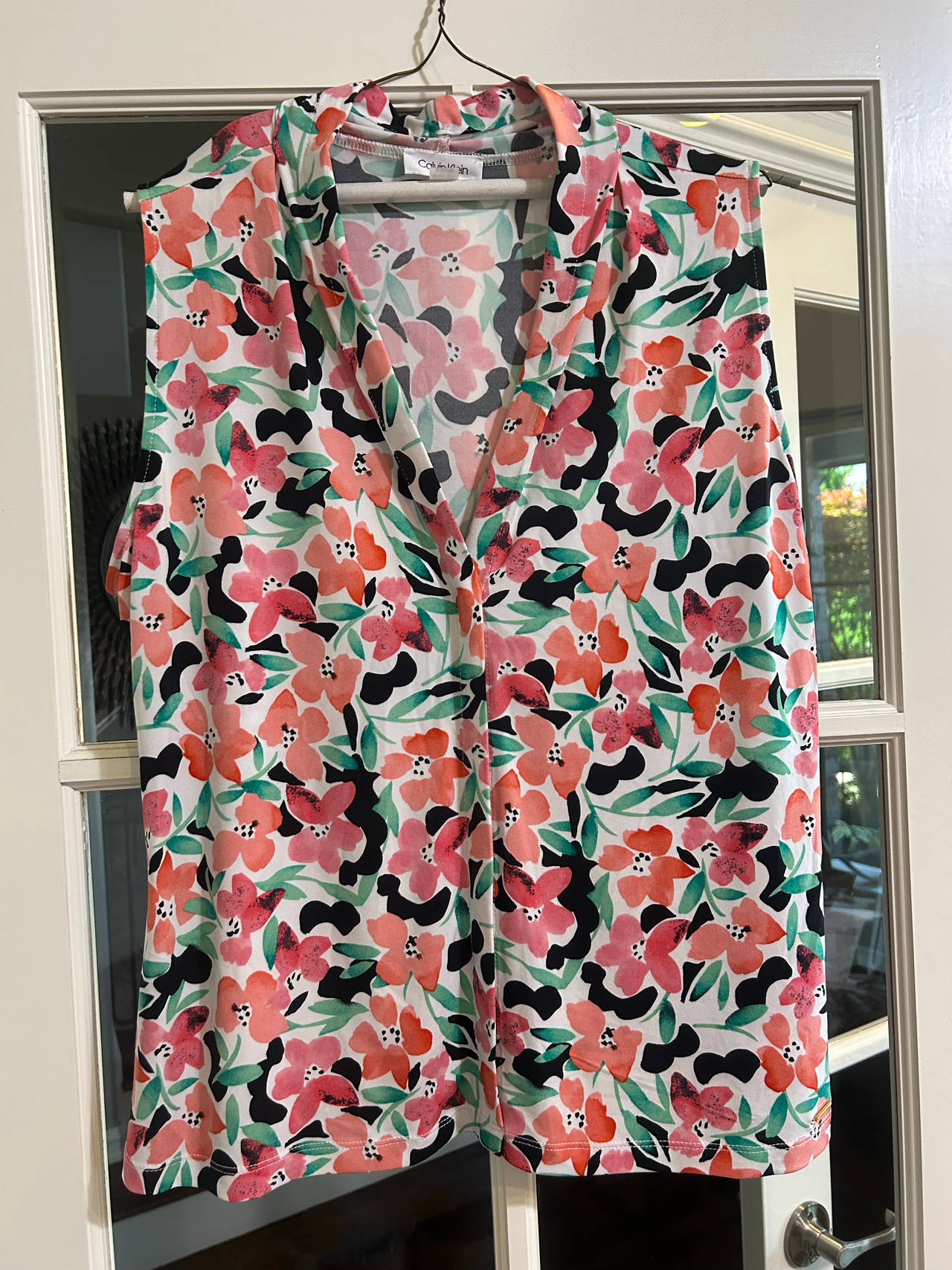 Calvin Klein Sleeveless Floral Blouse