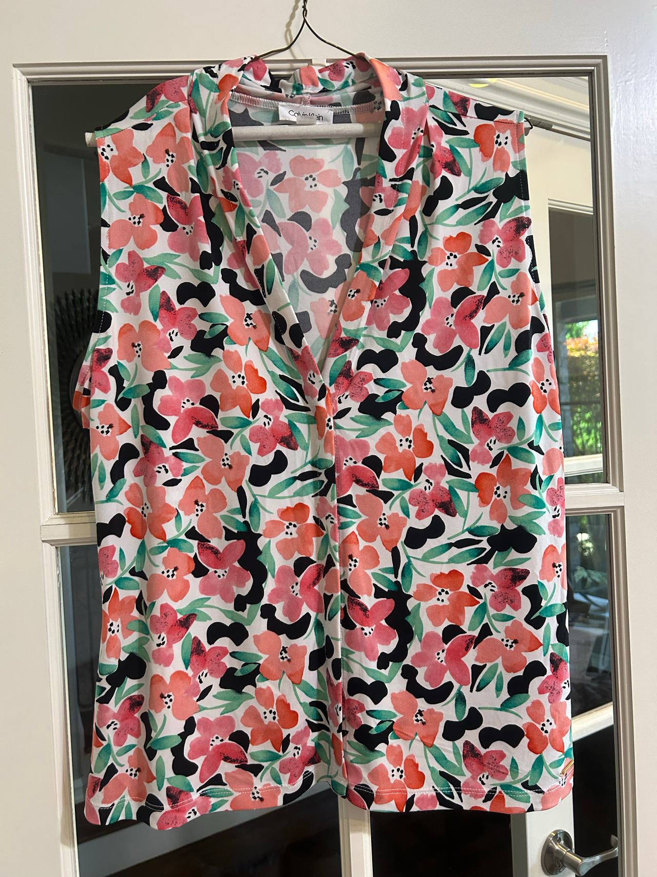 Calvin Klein Sleeveless Floral Blouse