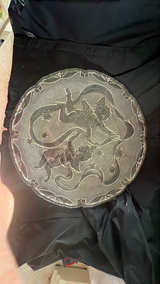 Decorative Glass Plate with Cherub Design - Image 3