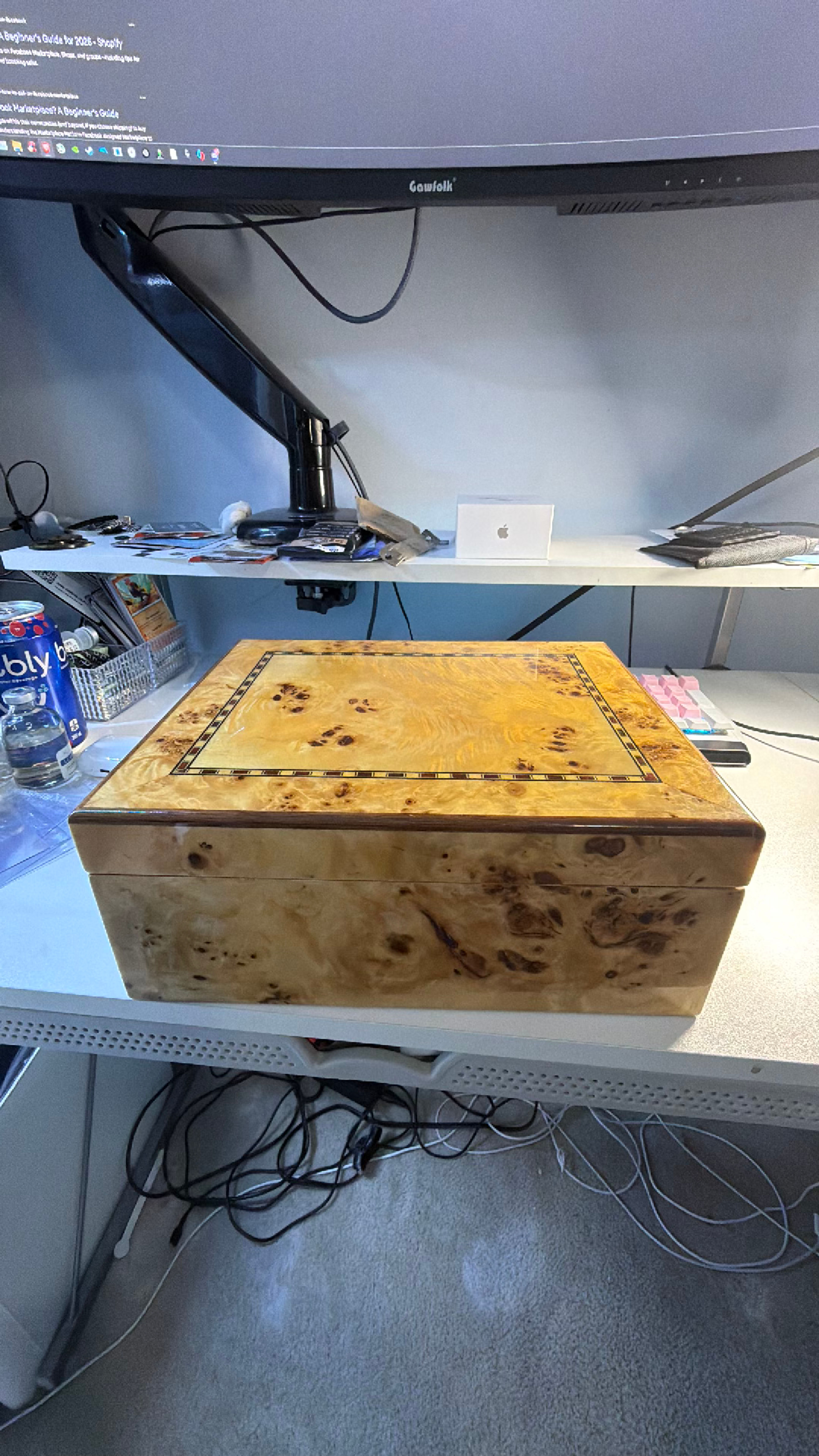 Desktop Cigar Humidor (Brown) - Image 2