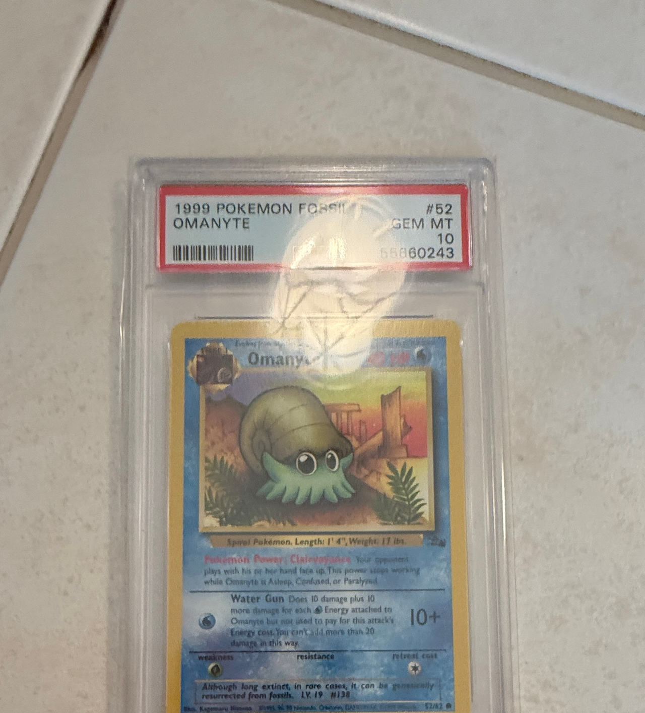 1999 Pokemon Fossil Omanyte #52 PSA 10 Gem Mint
