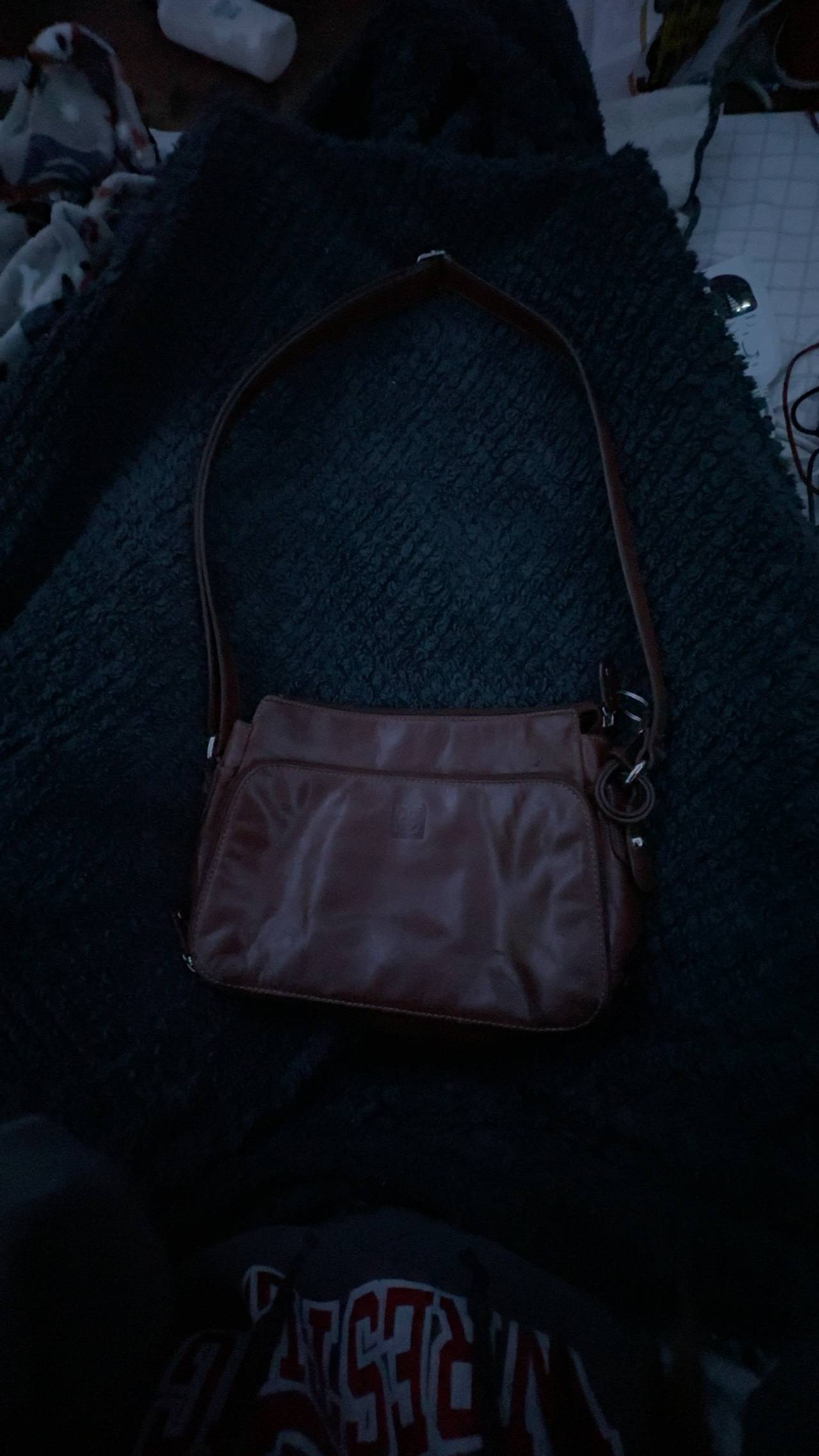 Etienne Aigner Vintage Leather Shoulder Bag Dark Brown