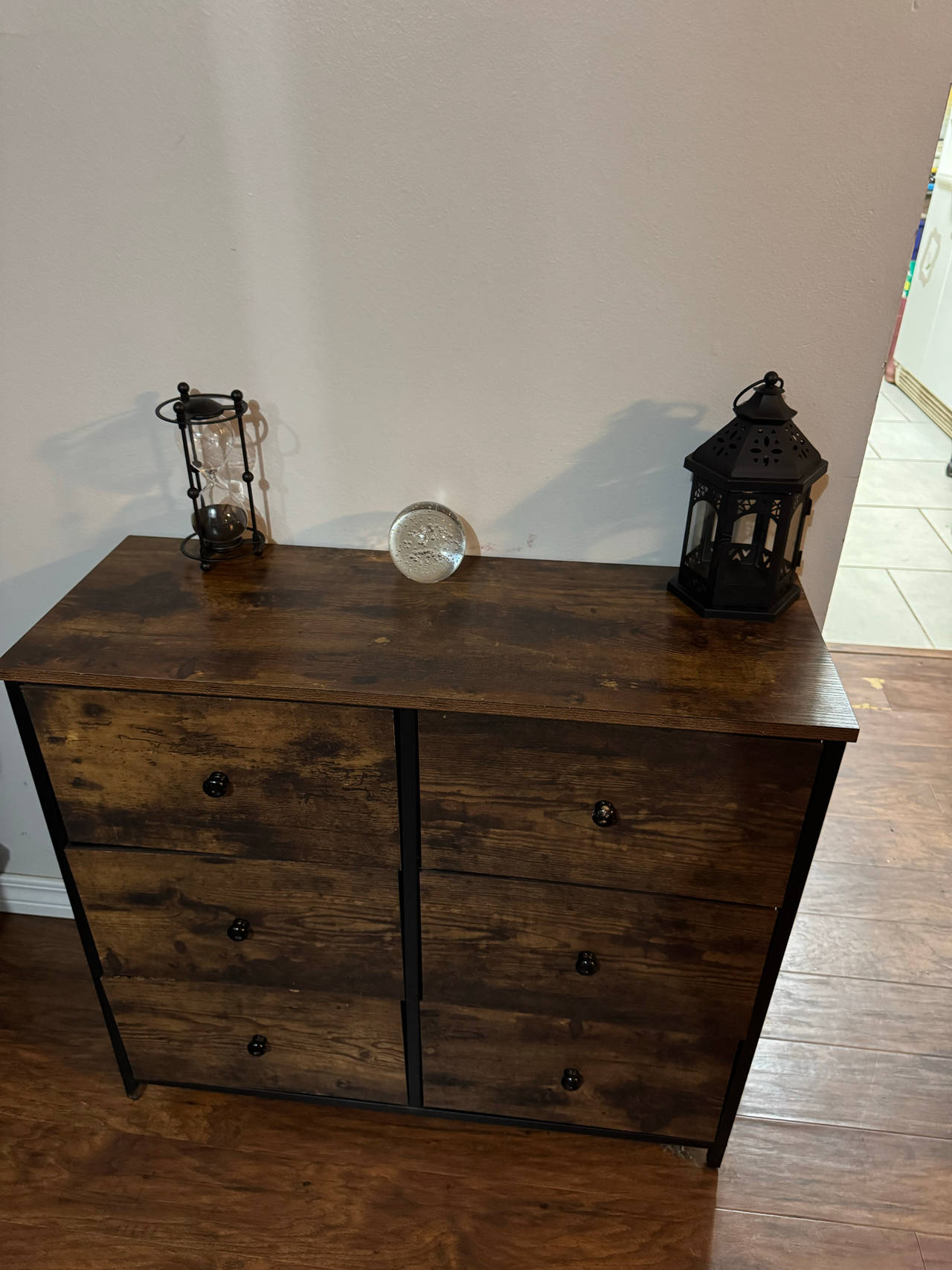 WLIVE 6-Drawer Fabric Dresser with Wood Top