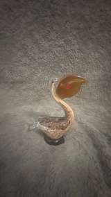 Murano Style Hand Blown Art Glass Bird Figurine Amber Head Speckled Body Vintage - Image 7