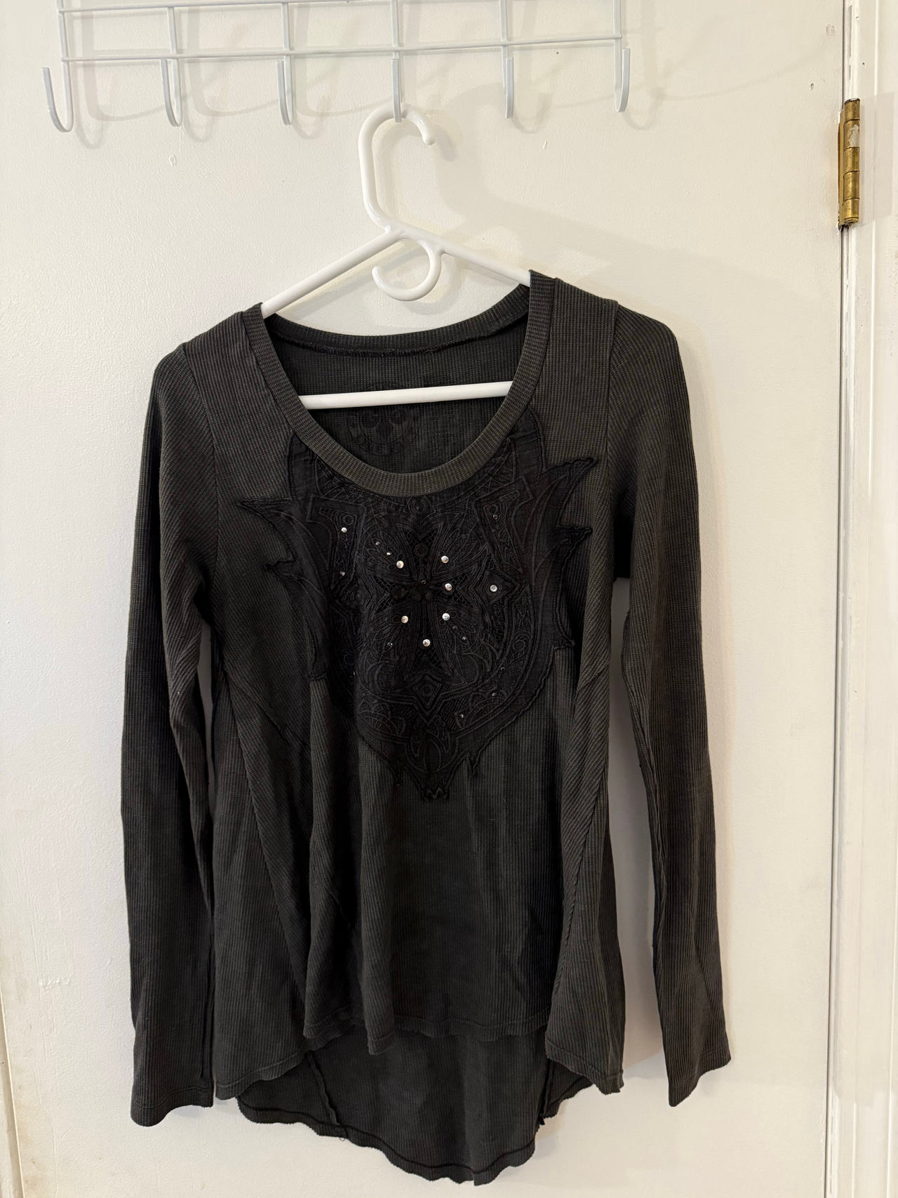 Affliction Women's Embroidered Long Sleeve Thermal Top