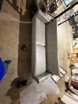 Vintage Mid-Century Modern Tufted Vinyl Sofa - Image 1