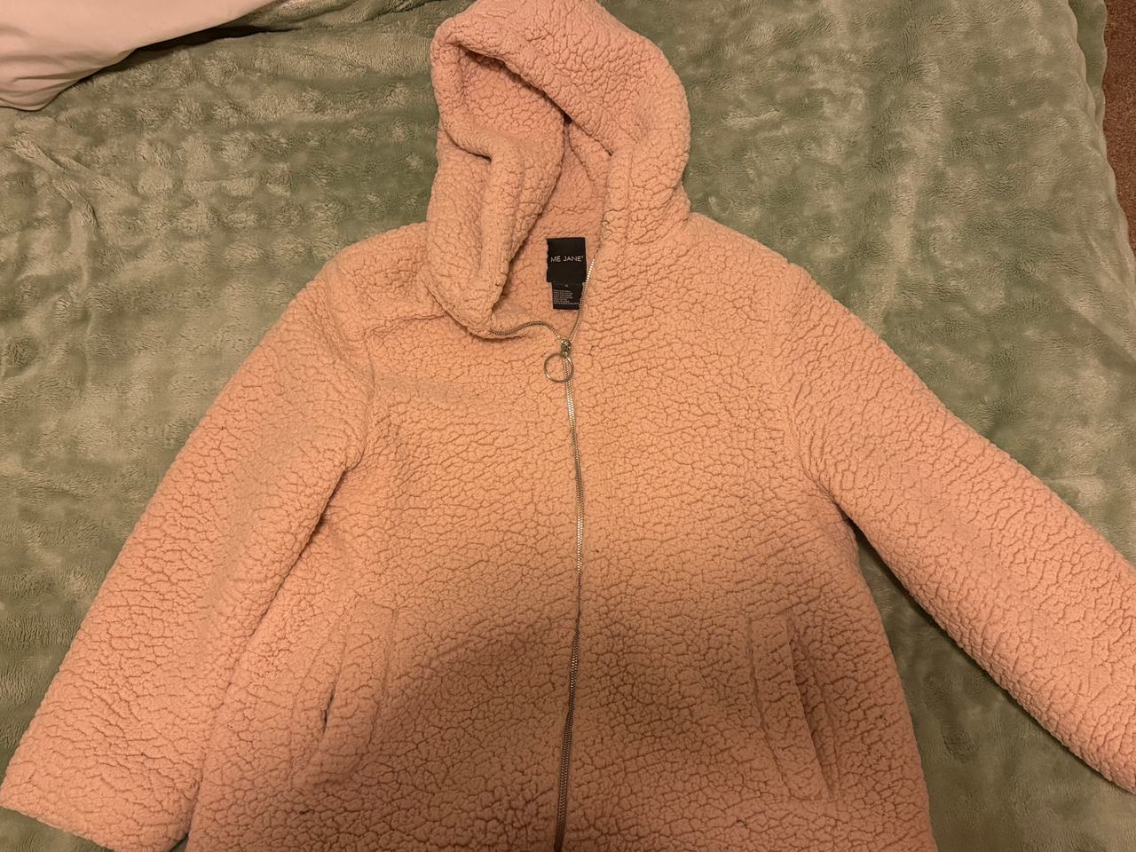Me Jane Faux Sherpa Zip-Up Hoodie