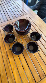 Calvin Klein Luna Mahogany Teacups and bowls set. - Image 3