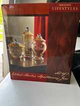 Home Accents Lifestyles Etched Amber Apothecary Jars Set of 3 - Image 2