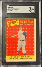 1958 Topps Mickey Mantle All-Star #487 SGC 3 - Image 1