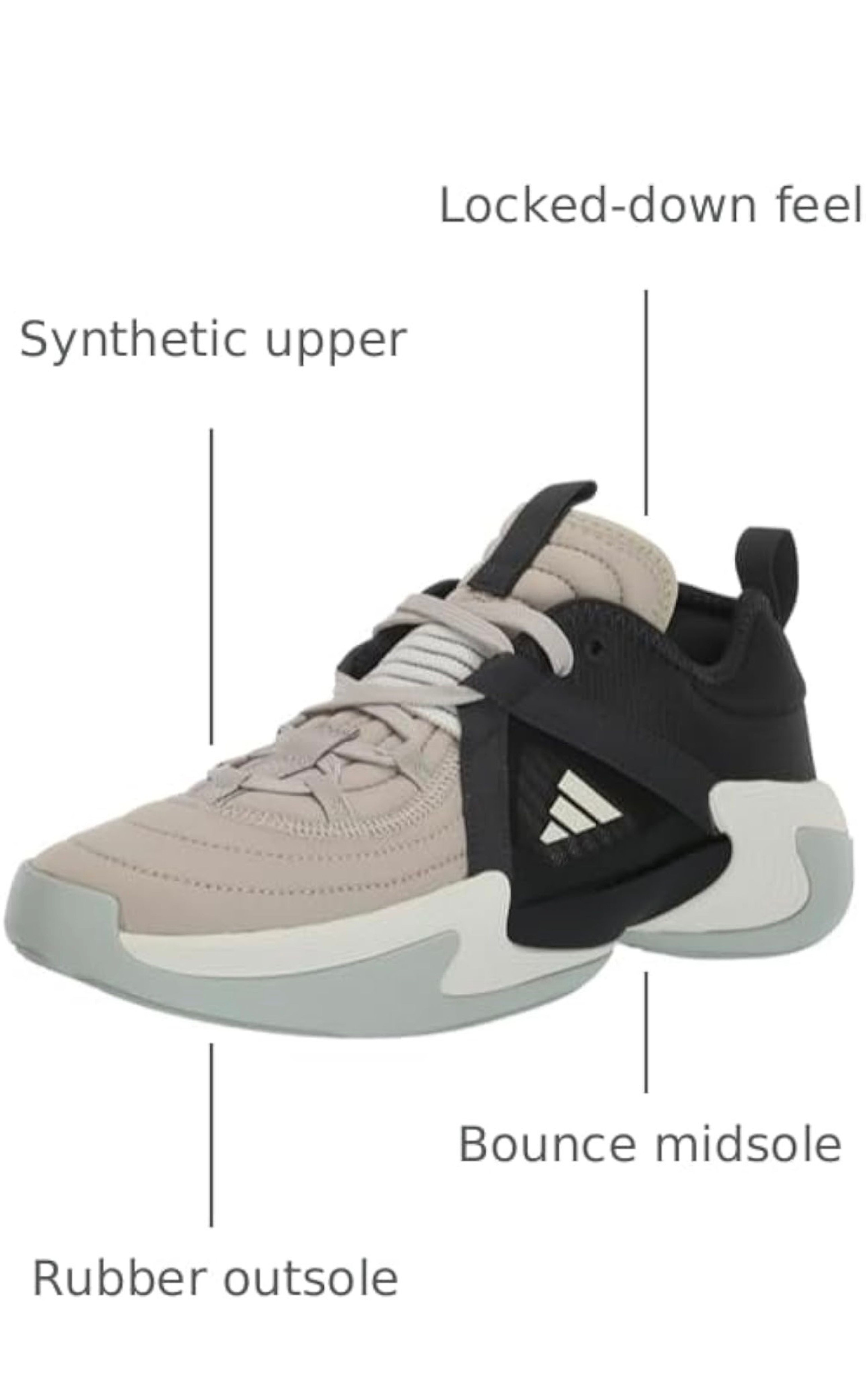 Adidas Women's Exhibit Select Basketball Shoes Beige/Off White/Carbon Size 9 - Image 2