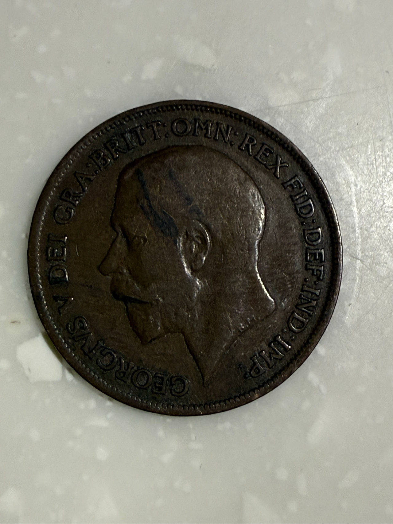 British George V One Penny Coin 1920 E5