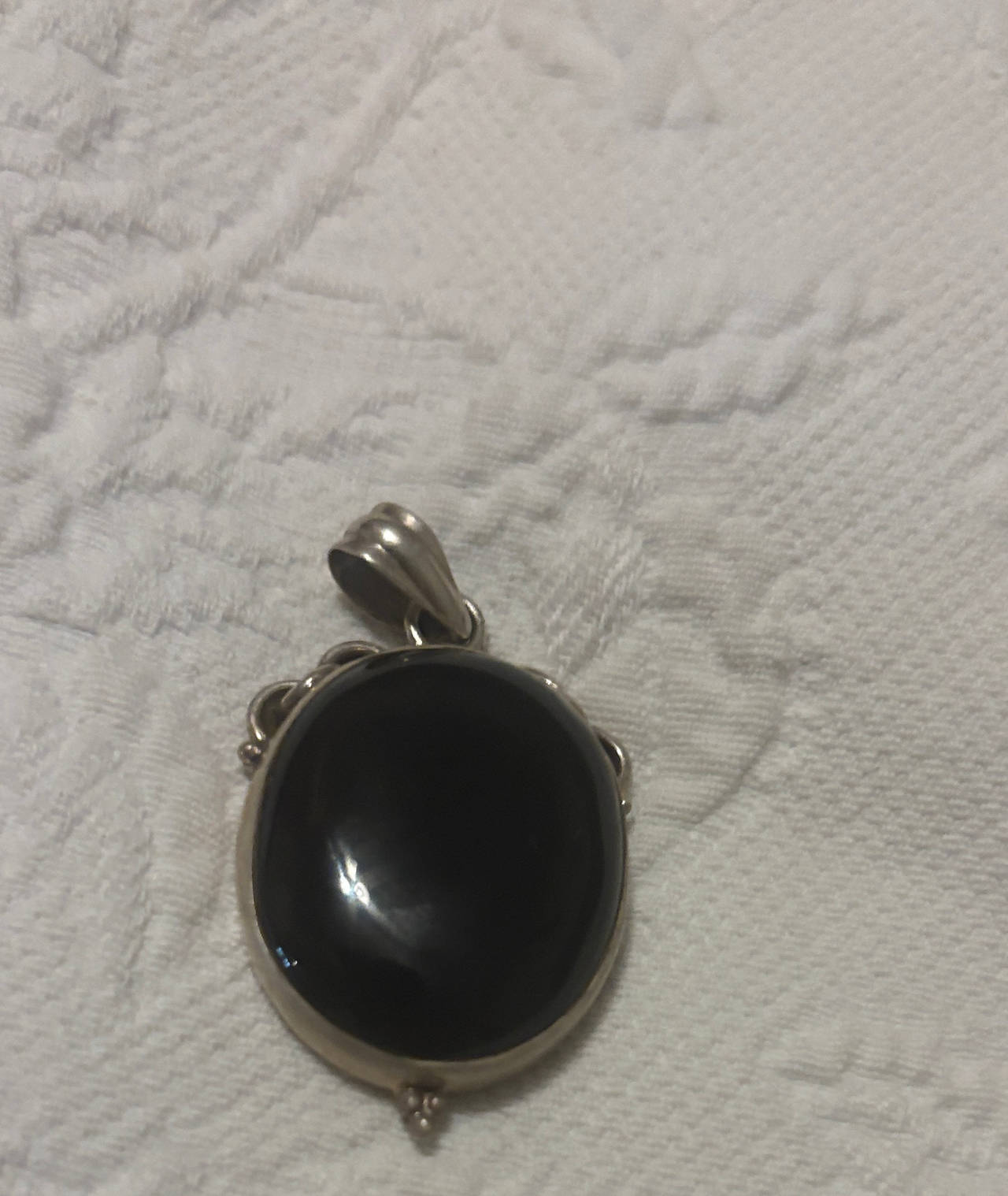 Vintage Black Onyx Sterling Silver Pendant