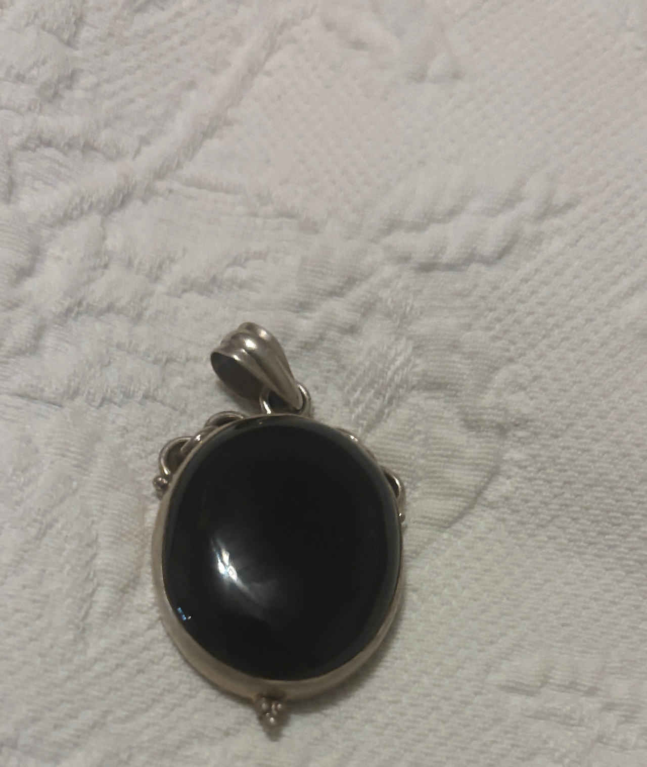 Vintage Black Onyx Sterling Silver Pendant