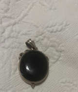 Vintage Black Onyx Sterling Silver Pendant - Image 1
