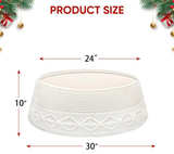 White Knit Malier Christmas Tree Collar, Xmas Tree Collar, Christmas Tree Collar - Image 2