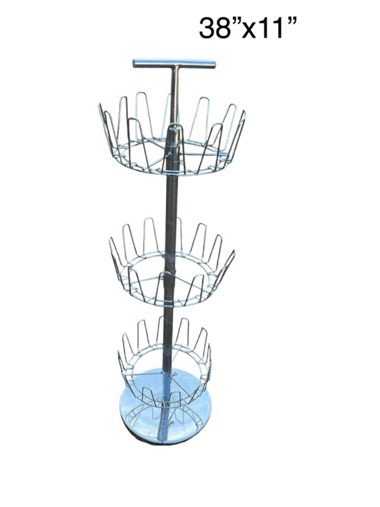 Household Essentials 3-Tier Revolving Shoe Rack Silver