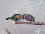 Vintage Enamel Peacock Trinket Box Figurine - Image 1
